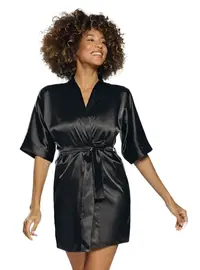 חלוק סאטן Dkaren Podomka 90, צבע: שחור,  מידה: XL