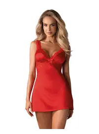 כותונת סאטן וחוטיני תואם SECRED, צבע: אדום,  מידה: L-XL