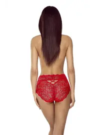 תחתון גבוה עם תחרה  ZULA 5024, צבע: אדום,  מידה: S