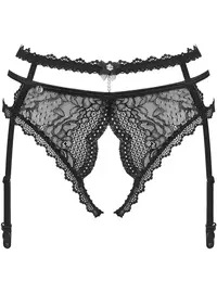 חגורת ביריות ותחתונים לירכונים PEARLOVE, צבע: שחור,  מידה: XS-S