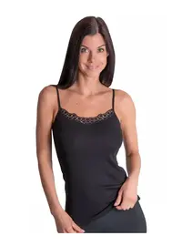 גופיית ספגטי לנשים 100% כותנה  ALEXX, צבע: שחור,  מידה: M