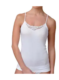 גופיית ספגטי לנשים 100% כותנה  9000, צבע: לבן,  מידה: 2XL