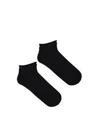 גרבי כותנה לנשים ללא תפר וללא גומי  NO STRESS 948, צבע: שחור,  מידה: 36-40