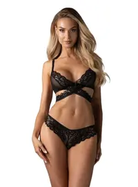 סט הלבשה תחתונה סקסי BLOMENTIS, צבע: שחור,  מידה: XS-S