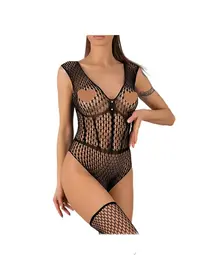 בגד גוף סקסי עם גרביונים תואמות DESDEMONA