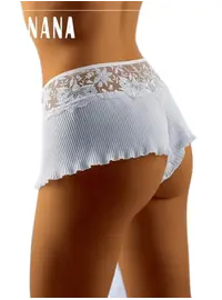 תחתון בוקסר עם תחרה NANA, צבע: לבן,  מידה: M-3