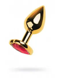 פלאג אנאלי קטן למתחילים בצורת לב |  מתכת | מבריק עם אבן חן | 7 ס"מ