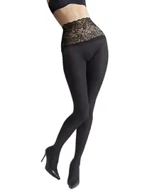 גרביונים איכותיים עם סיומת תחרה וגימור הסיליקון  SLIM EMOTION 60 DEN, צבע: שחור,  מידה: XS-S