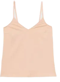 טופ | גופיית ספגטי כותנה | צווארון וי | סלוגי |  HAPPY COTTON  SPAGHETTI TOP, צבע: גוף,  מידה: S