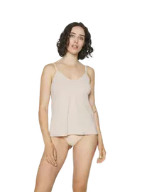 טופ | גופיית ספגטי סאטן לנשים של סלוגי | גזרה רחבה |  HAPPY MICRO SPAGHETTI TOP, צבע: גוף,  מידה: M