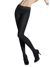 גרביונים עם חגורת תחרה EROTIC VITA BASSA 100, צבע: שחור,  מידה: XS-S