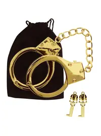 אזיקים אקסקלוסיבים לידיים  בציפוי זהב | Luxury Gold Plated BDSM Handcuffs