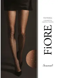 גרביון רשת מיוחד מעוטר בקריסטלים מבריקים | VICTORIA