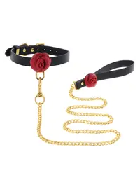 קולר לצוואר אקסקלוסיבי עם רצועה  | BDSM | Wild Roses Collar & Leash