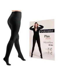 גרביון חלק למידות גדולות 60 דנייר Microfibre Plus Size, צבע: שחור,  מידה: 8-9