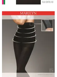 גרביון מחטב גבוה וחזק עם פס סיליקון 100 דניר Talia Control, צבע: שחור,  מידה: S-2