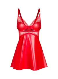 כותונת דמוי עור וחוטיני תואם ALIOSA