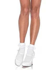 גרביים נשפכות תחרה 3013, צבע: לבן,  מידה: ONE SIZE