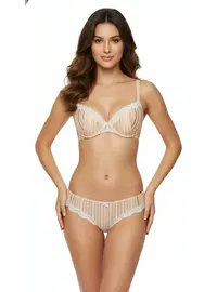 סט חזיית בלקונט ריפוד ותחתון מידי 4131, צבע: ורוד,  מידה: S