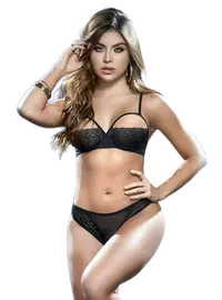 סט הלבשה תחתונה 2 חלקים 8544, צבע: שחור,  מידה: M-L