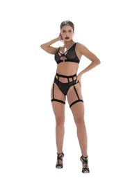 סט 2 חלקים דגם 2639, צבע: שחור,  מידה: S-M