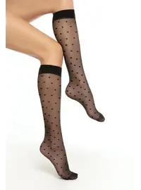 גרבי ברך עם דוגמת לבבות 20 דנייר | WZ.03 |