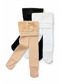 גרביונים תרמיים חמים לחורף מפליז עם מותן גבוה 300 דנייר | FUZZY, צבע: שחור,  מידה: L-XL