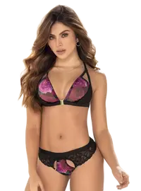 סט הלבשה תחתונה סקסי 2 חלקים 8534, צבע: שחור,  מידה: S-M