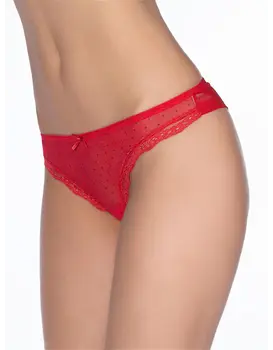 תחתון ברזילאי ללא תפר בשילוב תחרה ואבני חן JADEA