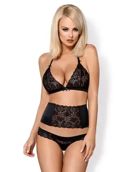 סט סקסי 3 חלקים 846, צבע: שחור,  מידה: L-XL