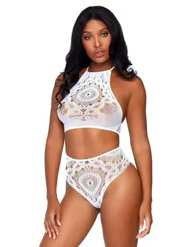 סט טופ ותחתונים 81552, צבע: לבן,  מידה: S-M