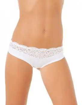 תחתון תחרה כותנה J612, צבע: לבן,  מידה: S-2