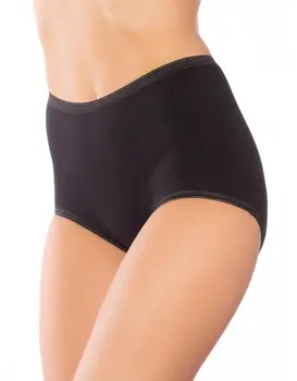 תחתונים גזרה גבוה לנשים כותנה 7005 (3 יחידות), צבע: שחור,  מידה: L-4