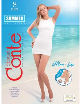 גרביון דק אצבעות פתוחות לסנדל 8 דנייר SUMMER OPEN TOE