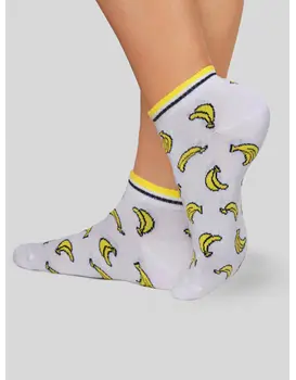 גרביים מעוצבים בננה ACTIVE 111, צבע: לבן,  מידה: 36-37