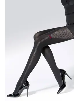 גרביונים מעוצבים בעובי 50 דנייר ANGE, צבע: שחור,  מידה: S-2