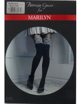 ​גרביונים מעוצבים איכותיים 60 דנייר GUCCI G13, צבע: שחור,  מידה: XS-S