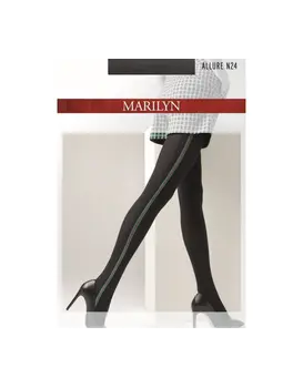 גרביונים תלת מימדי מפואר מיקרו-סיבי בעובי 60 דניר ALLURE N24, צבע: שחור,  מידה: XS-S