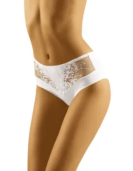 ​תחתון כותנה אורגנית עם תחרה ECO LA, צבע: לבן,  מידה: M-3