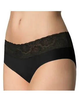 תחתון עם תחרה HIPSTER, צבע: שחור,  מידה: S-2