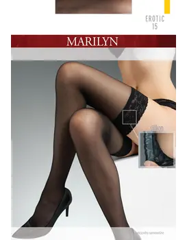 ירכונים  עם סיליקון 15 דנייר EROTIC, צבע: שחור,  מידה: XS-S