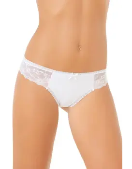 תחתון חוטיני תחרה דגם J611, צבע: לבן,  מידה: M-3