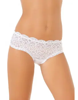 תחתון תחרה כותנה דגם 614, צבע: לבן,  מידה: S-2