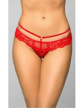 תחתוני חוטיני סקסי מפשעון חשוף 2475, צבע: אדום,  מידה: S-M