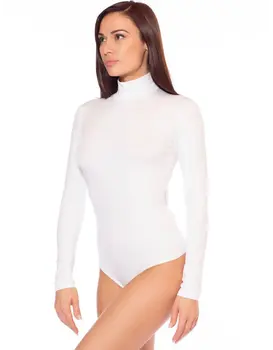 בגד גוף מכותנה עם שרוול ארוך וצווארון סגור 4153