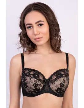 חזיית תחרה עם ריפוד 116180, צבע: שחור,  מידה: 85C