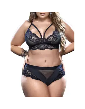 סט הלבשה תחתונה 2 חלקים דגם 8553X, צבע: שחור,  מידה: XL-2XL