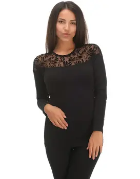 ​חולצה עם שרוול ארוך דגם 4715, צבע: שחור,  מידה: S-M