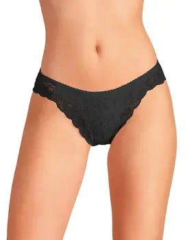 תחתון כותנה עם תחרה 512, צבע: שחור,  מידה: 2XL