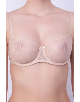 חזיית תחרה ללא ריפוד 127530, צבע: גוף,  מידה: 80F